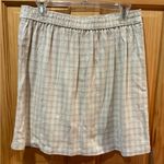 Max Studio plaid Beige linen mix A-Line Semi Wrapped Skirt NWT Photo 1