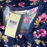 Southern Stitch Cold Shoulder Navy Floral Lace Trim Tunic Dress Photo 5