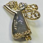 Mother Baby Angel "Mother" Pin Brooch Silver Gold Colors Wings with Hearts Photo 1