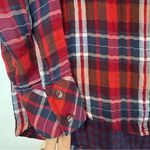 Free People  Magical Plaid Floral Embroidered Button Down Shirt Womens XS Photo 4