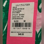 Lilly Pulitzer NEW! Medium Shirt Etta V-Neck Conch Shell Pink Let's Go Bananas Photo 3