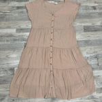 Perch by Blu Pepper short sleeve tiered beige dress cottagecore run small 3X H14 Tan Size 1X Photo 0