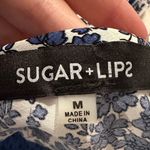 Sugar Lips Blue & White Floral Ruffle Tank Size Medium Photo 1