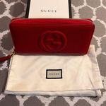 Gucci Soho Authentic Leather Wallet Red Luxurious Pebbled Leather full inclusion Photo 1