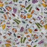 Vintage Deadstock 80s Beach Summer Print Neckerchief Scarf Orange Photo 2