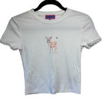 Edikted My Dear Graphic Baby Tee Size Small Dainty Lace Crewneck Preppy NWOT Photo 0