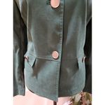 JM Collection  Women's Green Solid Polyester Long Sleeve Button Front Jacket 14P Photo 2