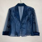 Y2K Embroidered Beaded Sheer Blue Top S/M Fairycore Party Elegant Dressy Size M Photo 6