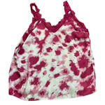 Q&A  Women's Red White Tie Dye V-Neckline Sleeveless Blouse Top Size Medium Photo 0