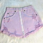 Carmar LF Beatrice Lavender Zipper Denim Skirt Purple Size XS Photo 2