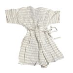 Olivaceous  Striped Kimono Romper Shorts Tie Waist Button Front Women's Size S Photo 3