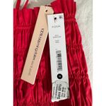 AQUA  Smocked Strapless Top Red Crop Ruched Summer Blouse Women's‎ Size M Photo 5