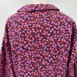 Vintage 70s Ditsy Floral Romper Shirtdress Button Down Long Sleeve Pink Purple Size 16 Photo 8