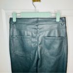 7 For All Mankind  Faux Leather Skinny Pants High Waist Dark Gray Small Photo 2