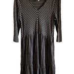 Matilda Jane  Lovely Day Black & Grey Striped Knit Dress Size Small. Photo 1