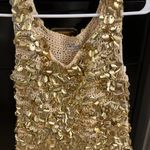Vintage Sequin Crocheted Top Gold Size M Photo 0