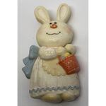 Hallmark Vintage ‎ Bernadette Easter Bunny Pin Brooch 1975 Basket Plastic Dress Photo 7
