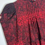 Topshop Red & Black High Neck Tiered Puffy Long Sleeve Short Babydoll Dress Photo 6