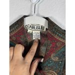Carlisle Vintage  100% Silk Paisley Print Long Sleeve Button Blouse Womens Size 6 Photo 8