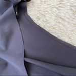 Edge Slate Gray Draped Front Raw Sheath Dress Photo 8