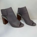 Vince Faye Gray Leather Open Toe Cutout Slingback Block Heel Booties 7.5 Photo 5