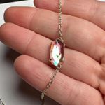 Kendra Scott  Dichronic Glass Pink Gold Tone Necklace Adjustable Length Photo 6