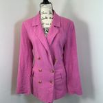 Free People NWT  Pink Linen Blend Double Breasted Tie‎ Back Blazer Jacket - M Photo 4