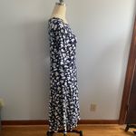 Lands' End  Elbow Sleeve Flounce Skirt Floral Dress- Navy and White- Size XL/18 Photo 6
