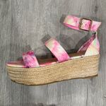 Bamboo  Multicolor Tie-Dye Wedge Sandals Photo 4