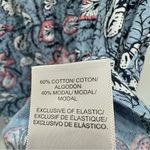 Lucky Brand Blue with Pink & White Flowers Smocked Yoke Boho Flutter Sleeve Top Photo 5