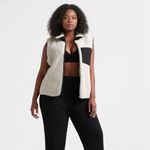 New Sweet Lovely by Jen Women’s Sherpa vest in off white and black Plus size 2XL Photo 2