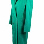 Ashley Scott Double Breasted Long Coat, Emerald Green, Large Photo 3