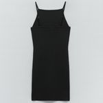 ZARA •  knit square neck mini dress black small Photo 3