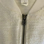 Caslon Nordstrom V-Neck Women’s White Front Zipper Long Sleeves SZ S #1251 Photo 9