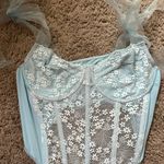 Blue Floral Corset Size M Photo 0