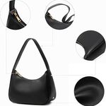 Shoulder Bags for Women, Cute Hobo Tote Handbag Mini Clutch Purse with Zipper Closure (White) Photo 6