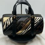 Michael Kors Stanton Medium East West Leather Barrel Messenger Black Multi. Photo 0