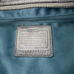 Coach Poppy Quilted Metallic Leather Tote Bag Silver Shoulder Handbag Photo 4