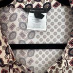 BCBGMAXAZRIA  Boho Paisley Geometric Lace Up Blouse Size Large Dressy Casual Top Photo 4