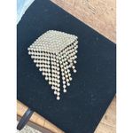 Vintage Rhinestone Waterfall Brooch Pin Jewelry Statement Piece Silver Photo 3