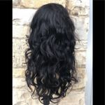 100% Human hair Long Loose curls Natural Black Wig Photo 4