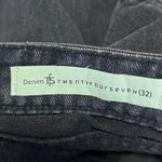 Denim TwentyFourSeven Lace Up Distressed Cut Off Mini Denim Jean Skirt Size 32 Black Photo 3