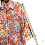 Lauren Ralph Lauren Blouse Womens L Orange Floral Cotton 3/4 Classic Euro Summer Size L Photo 8