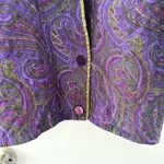 Linda Allard Ellen Tracy Purple Paisley Silk Quilted Vintage Rope Trim Jacket M Size M Photo 10