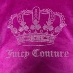 Juicy Couture Velour Baby Tee Magenta Crown Bling Top Womens Size M Photo 1