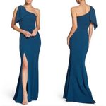 Dress the Population New! Dress‎ the Population dark teal georgina one shoulder bow crepe gown, S Photo 1