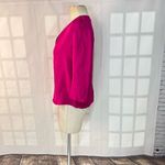 Theory 3/4 sleeve fuchsia hot pink silk zipper neckline blouse size petite Photo 9