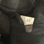 Women’s Black Satin 3/4 Sleeve Sparkly Sheer Bodice Formal Dress LegSlit Size 14 Photo 6