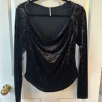 Free People Perfect Date Velvet Top - Black - Size Small Photo 1