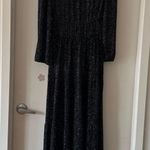 Ba&sh  ROBE FALONE maxi dress long sleeve glitter blue size XS 2 C7 Photo 4